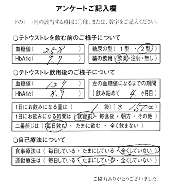 テトウストレ飲用アンケート010